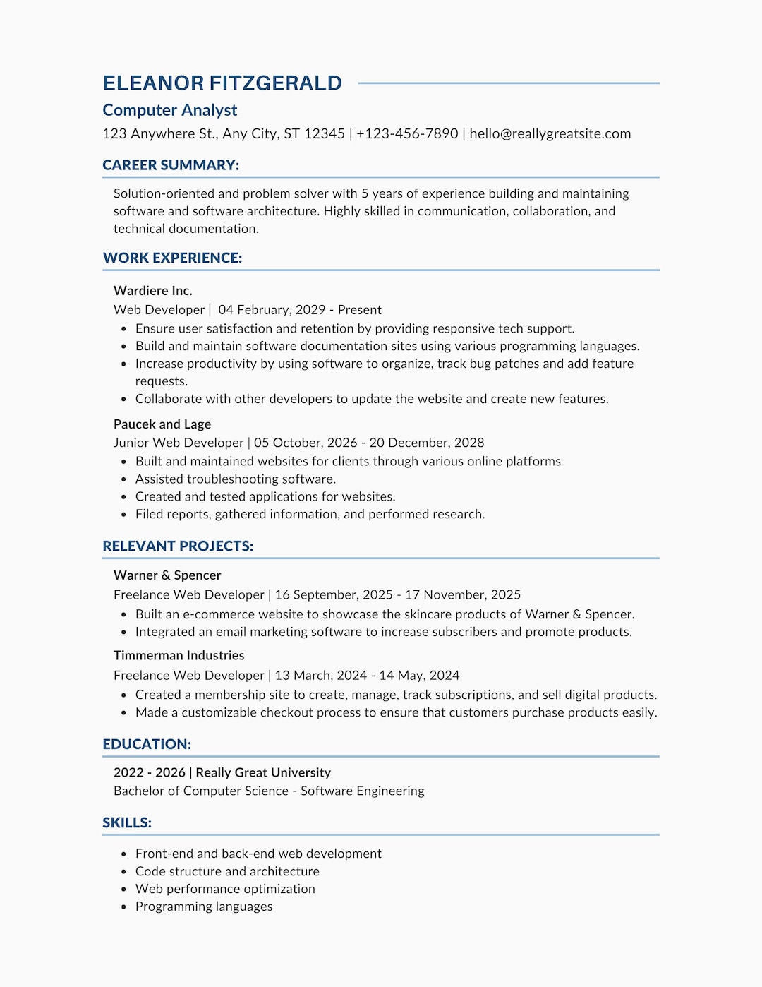 Clean Readable Resume Template - Il 1080xN.4192692159 Rhsy 