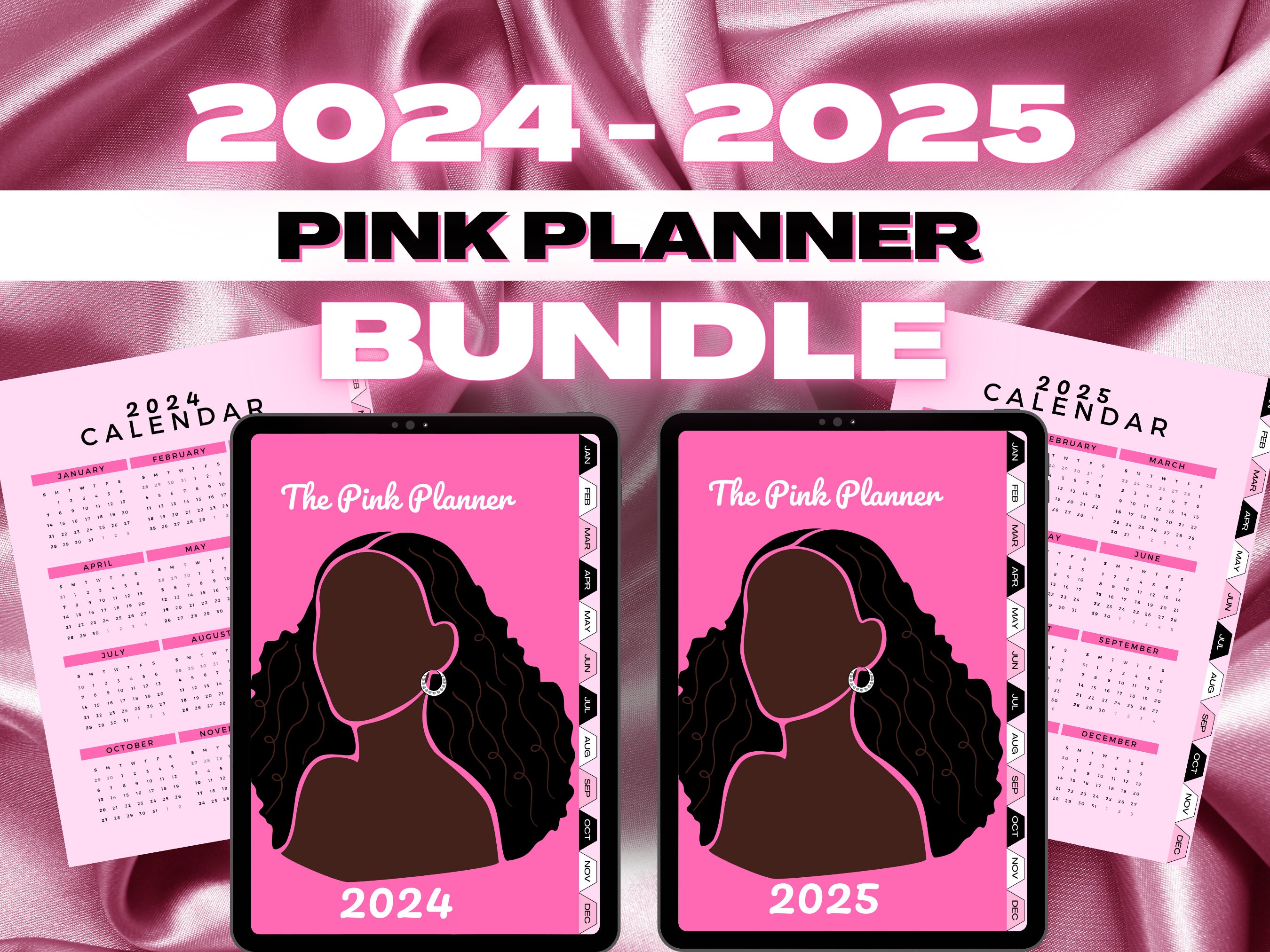 20242025 Pink Planner Bundle Digital Planner for iPad Pink Goodnotes