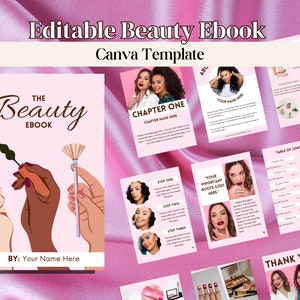 Schoonheid E-boeksjabloon Canva | Bewerkbare sjabloon | Baas schat | Girly Canva-sjabloon | Bewerkbare Canva-sjabloon | Canva-sjabloon voor werkmap