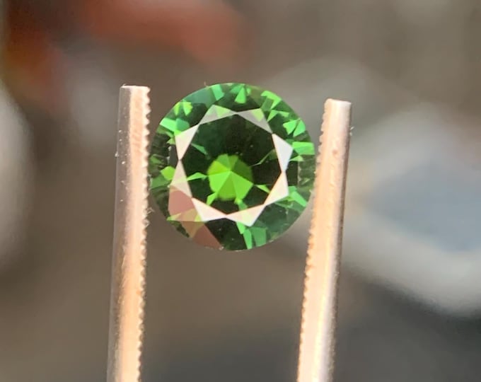 1.12ct Green Tourmaline Brazil Verdelite | Precision cut 6.6 mm | Green Tourmaline | Gemstone | Gemstone | Jewelry | Gem #2187