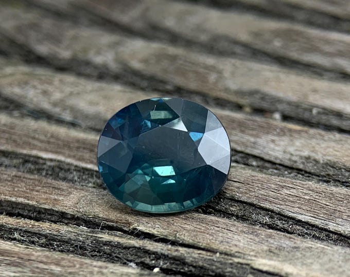 2.07ct. Natural sapphire blue green | 8 x 7 mm oval | natural green blue sapphire | Gemstone | Africa | jewelry | gemstone | gem #1131