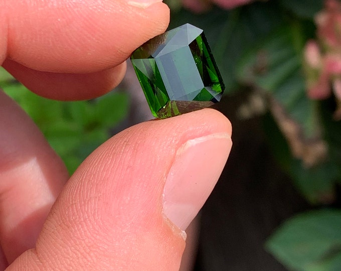 10.58ct. Green Tourmaline | Green Tourmaline | 12.8x12 | Genuine natural gemstone | natural gemstone | jewelry | gem | Mozambique #956