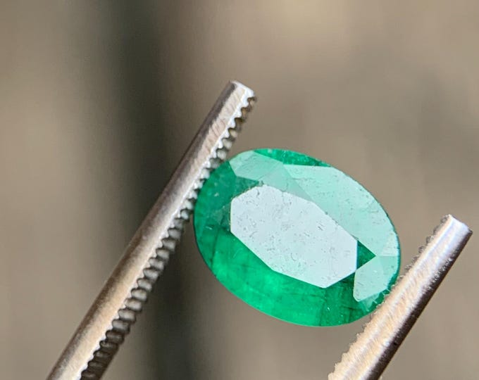 0.87ct natural emerald 7.8x5.9 Brazil- natural emerald gemstone unheated untreated #810