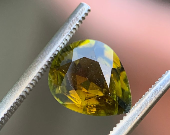 1.16ct. Natural Yellow Green Tourmaline | Pear | Natural Yellow Green Tourmaline | Exceptional gemstone | Gemstone | jewelry #955