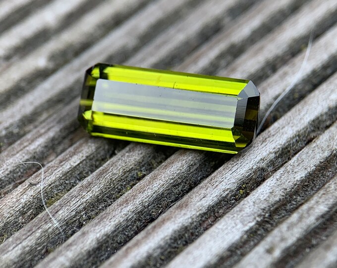 2.93ct. Natural Tourmaline Yellow Green | 13.2x5.5 | Genuine Natural Yellow Green Tourmaline | Gemstone | jewelry | gemstone | Gem #954