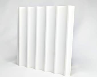 Fluted Wall Panels, Scalloped Wall Paneling, Primed, White Oak, Walnut Wall Cladding, Custom Sizes, 3D Wall Panels, Tambour