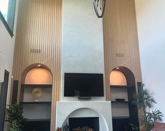 6" x 6" Sample: 3DL Wood Wall Panels in Fluted, Reeded, and Slat | Modern Wallcoverings | Wainscoting, Scalloped, Tambour