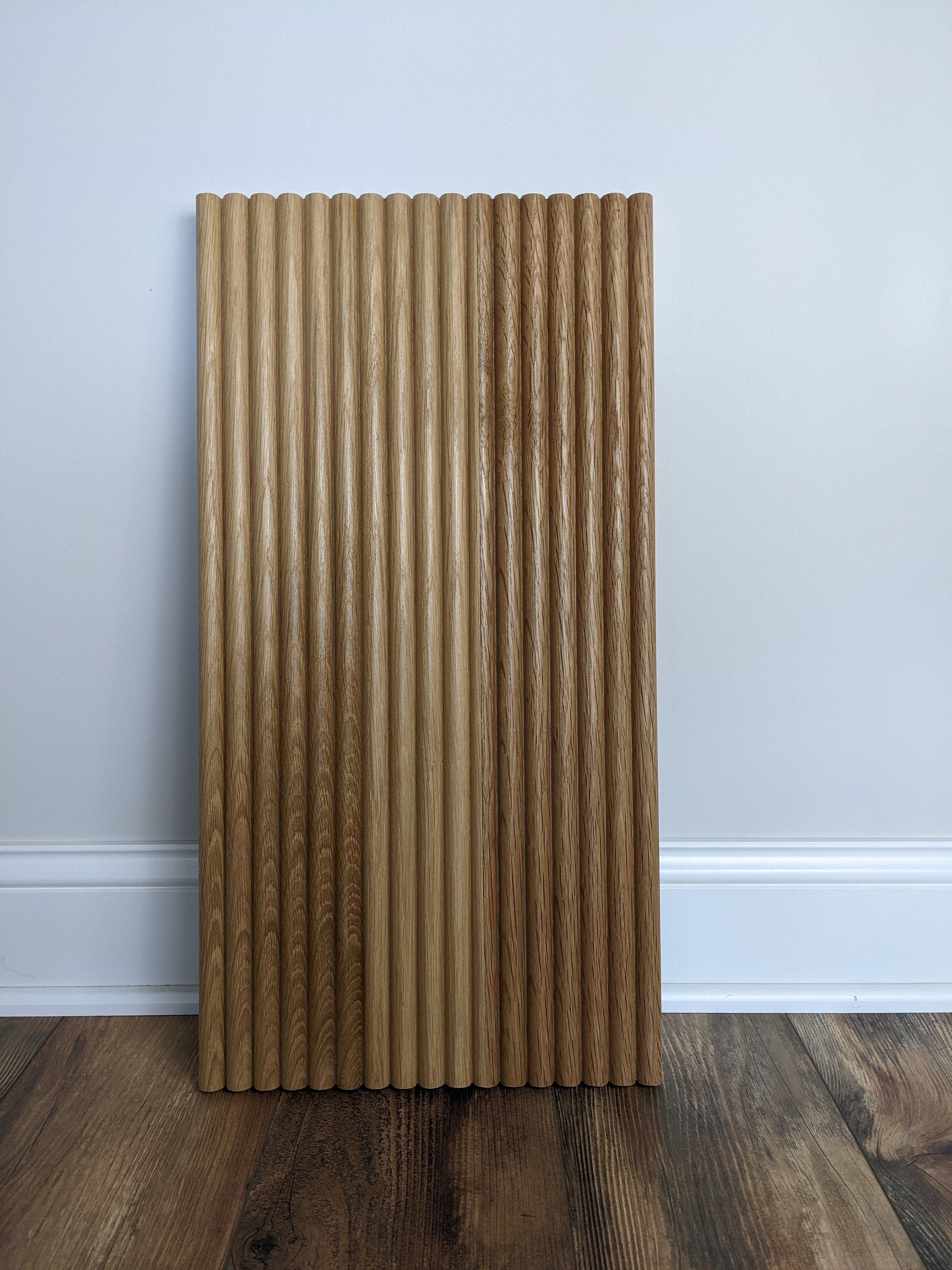 Reeded Wall Panels Custom Sizes Primed or White Oak Wall Etsy