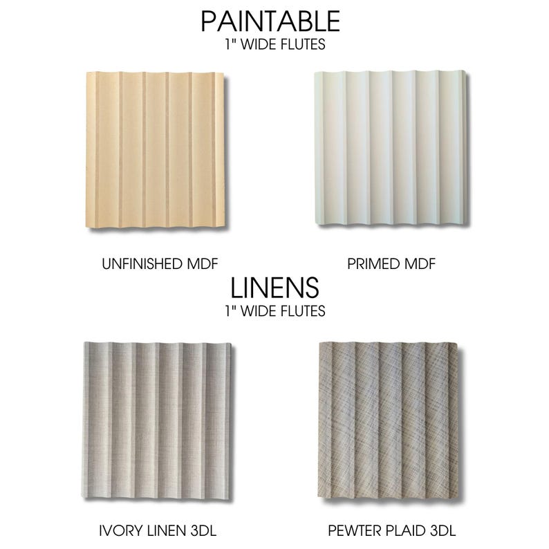 3D Fluted Wall Panels – 1" Wide Flutes | Wood Grain, Stone, Linen, Paintable MDF | Feature Walls, Wainscoting & Accent Paneling, Scalloped image 8