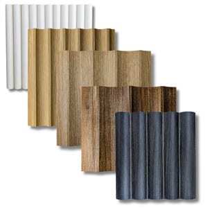 6x6 Wall Panel Samples | Fluted, Reeded, Slat, Tambour | Primed, White Oak, Walnut Effect 3DL Wall Cladding Wainscoting, Scalloped Panels