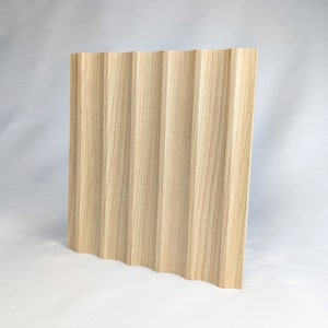 Fluted Wall Panels, Scalloped Wall Paneling, Primed, White Oak, Walnut Wall Cladding, Custom Sizes, 3D Wall Panels, Tambour