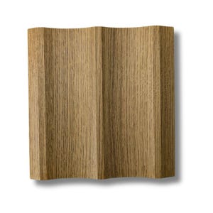 6&quot; x 6&quot; SAMPLE: Modern 3D Wood Wall Panel Samples | 3&quot; Wide Flutes in Various Finishes | White Oak, Walnut, Black Walnut, Paintable