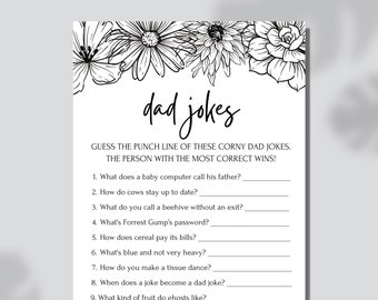 Baby Shower Game: Dad Jokes, Baby Shower Activity, Printable, Digital Download