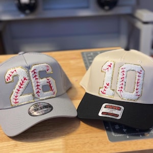 Custom Number Chenille Patch Hats - Sports Mom Trucker Hat - Baseball Mom - Softball Mom - Soccer Mom