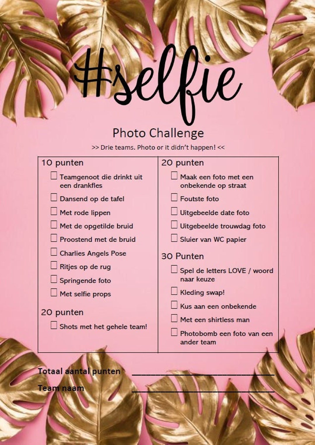 Selfie Challenge Game, Selfie Game, Bachelorette Game, Hen Party Game ...