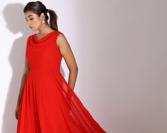 Red Dress for Women, Red Gown Dress, Wedding Guest Dress, Bridesmaid Dress Maxi, Wedding Guest Attire, Red Cocktail Dress