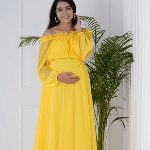 Vestido amarillo para baby shower, vestido de maternidad, ropa de embarazo, futura mamá, vestido de maternidad personalizado
