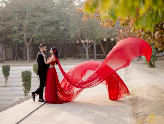 Red Satin Flying Dress