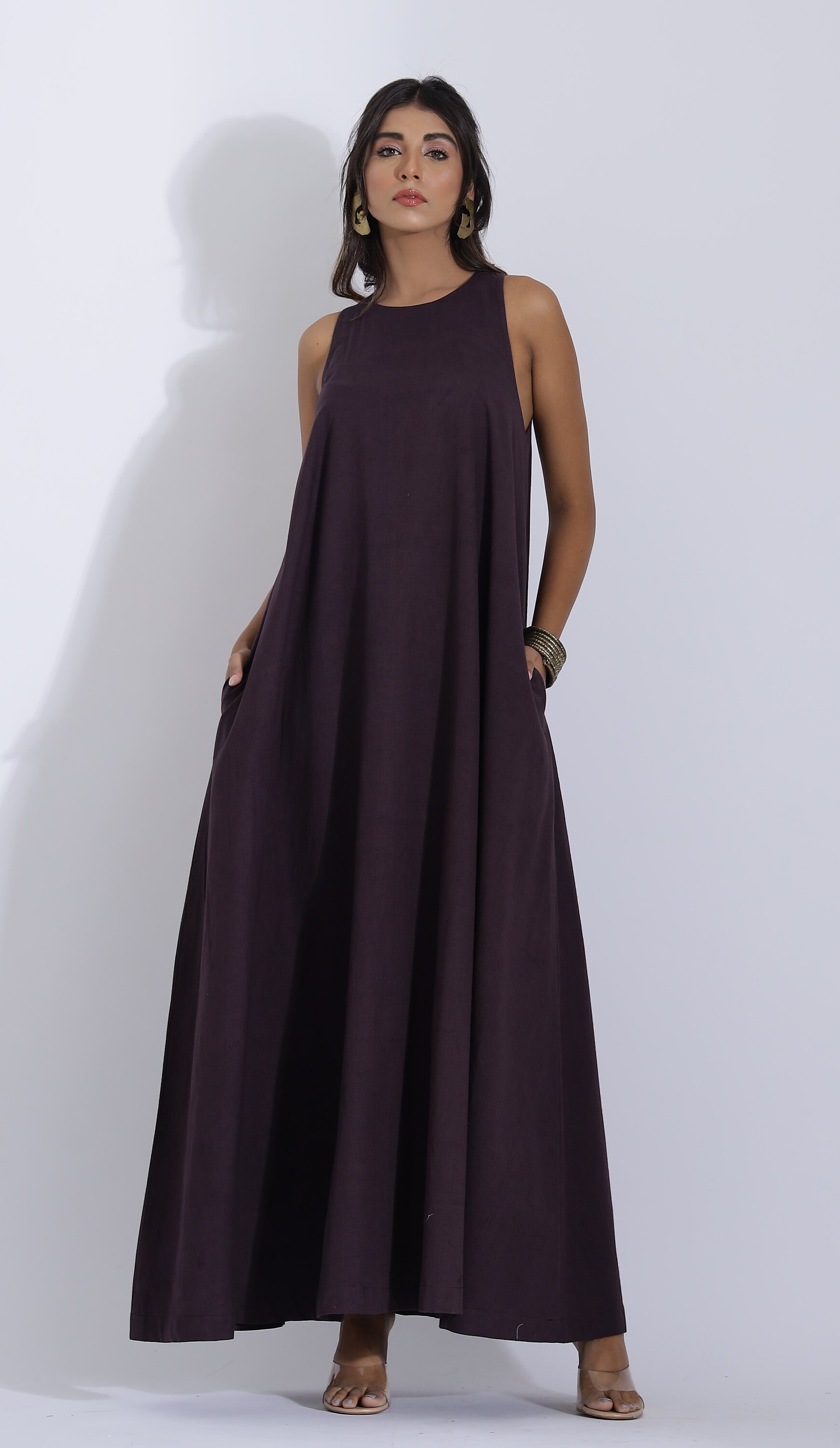 Brown Loose Linen Dress Linen Dress Sleeveless Oversized - Etsy