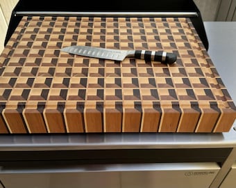 Tagliere 3D in legno di testa per barretta di cioccolato / Dimensioni personalizzate - Nessun problema / Legno di testa robusto / Design straordinario