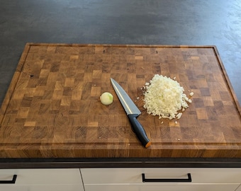 Tagliere in rovere con venatura finale / Realizzato su misura nelle dimensioni desiderate - Nessun problema / Legno straordinario / Fatto a mano / Accattivante / Venatura finale