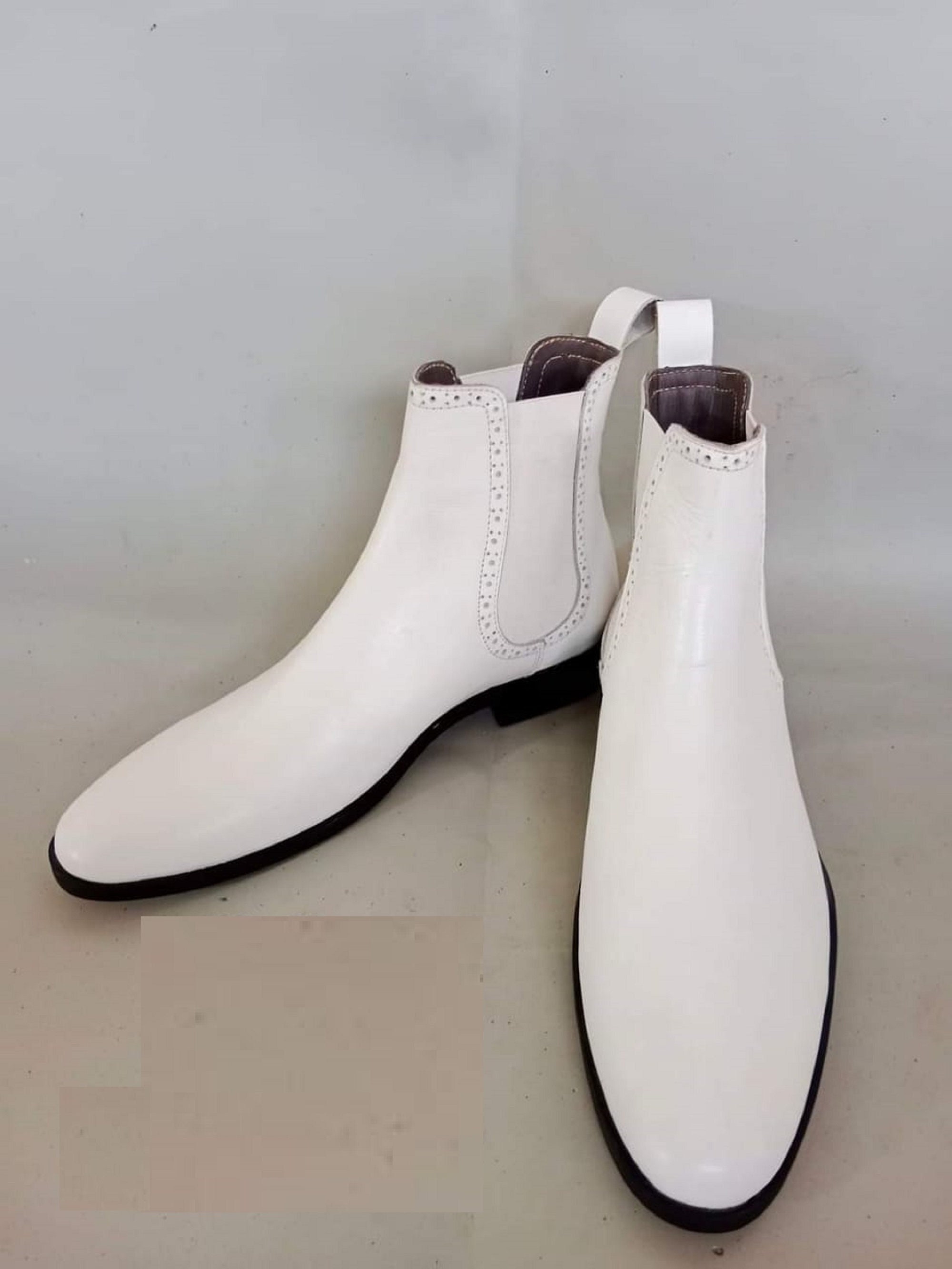 white mens chelsea boots