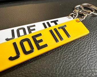 Custom Number Plate Keyring: 3D Printed Personalized Keychain