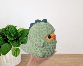 Plushie Chicken with Dino Costume Friend