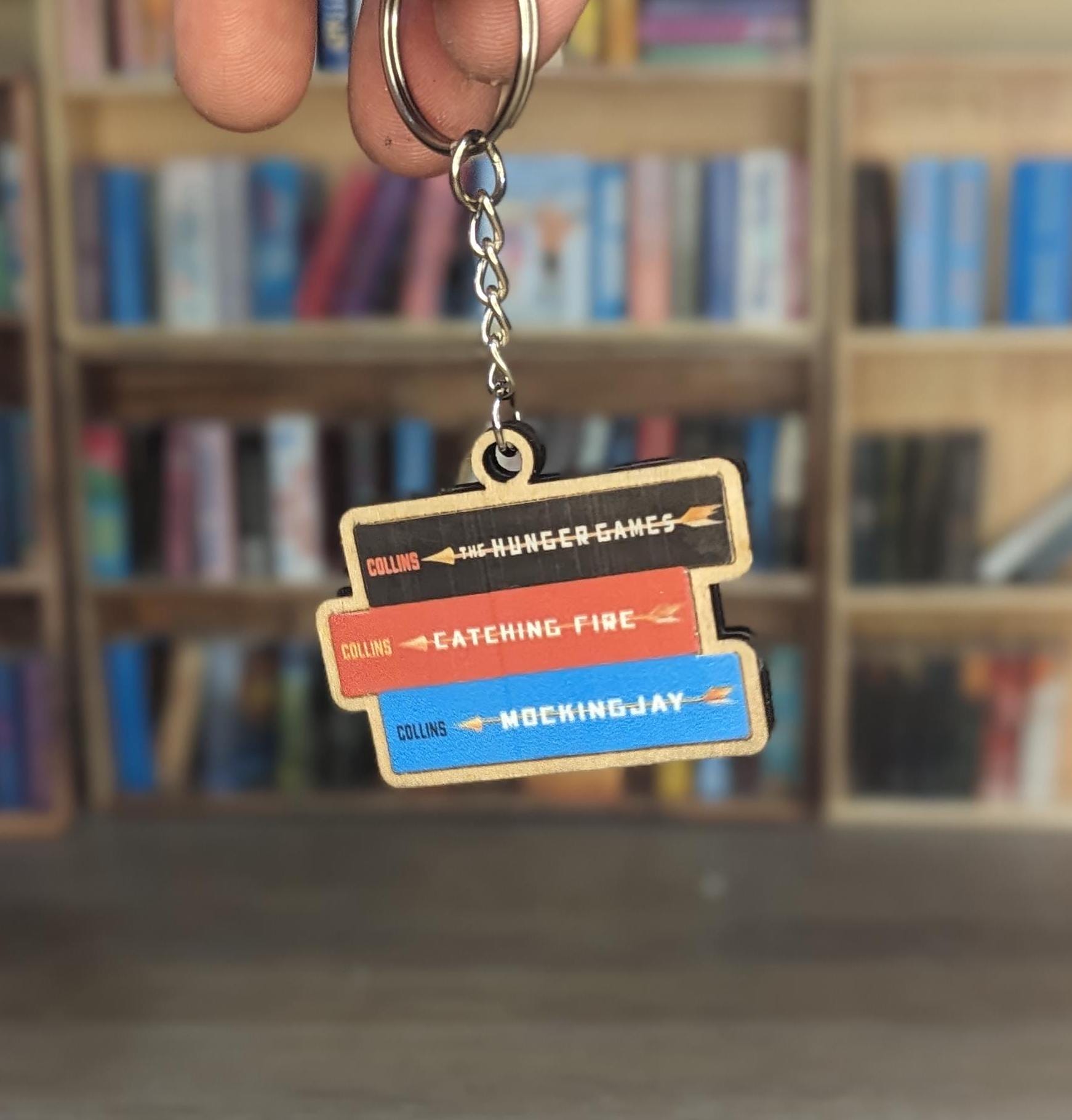 Custom Book Stack Keychain - Etsy