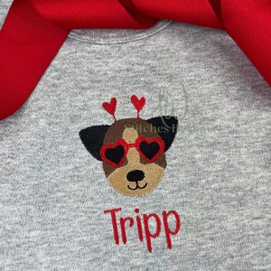 Dog Puppy Heart Valentine's Day Mini Fill Stitch Embroidery Design File