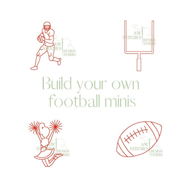 Football Player Machine Embroidery Etsy