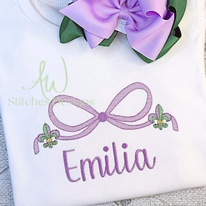 Karneval Fleur de lis Bogen Stickdatei | Karneval-Stickmuster-Datei |  Skizze leichter Füllstich Maschinenstickerei Stickdatei