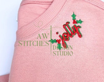 Christmas Winter Holly Jolly Mini Fill Stitch Machine Embroidery Design