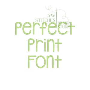 Fuente de impresión perfecta fuente de puntada satinada para archivo de diseño de bordado de máquina .75"- 3" letras mayúsculas y minúsculas con BX