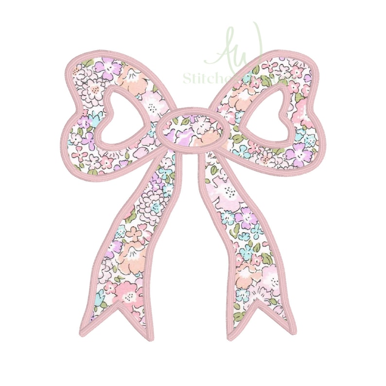 Side Bow Appliqué Sweatshirt Design for Machine Embroidery Classic Bow