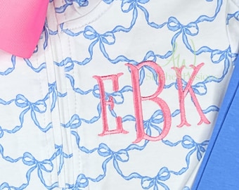 Fishtail monogram satin stitch font for machine embroidery design file 1.5&quot;- 3.5&quot; with BX