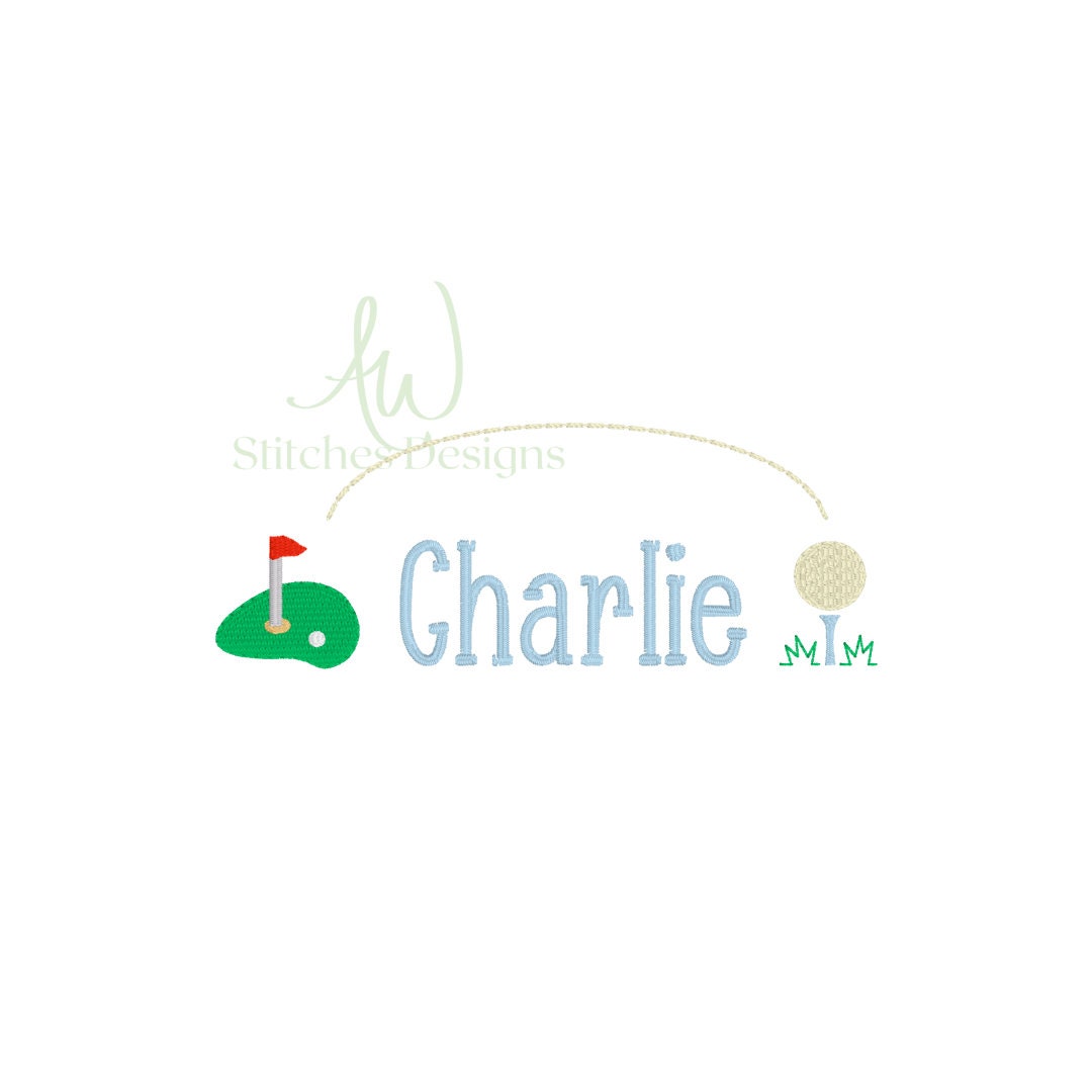 Golf Name Embroidery Frame Satin Fill Stitch Machine Embroidery  
