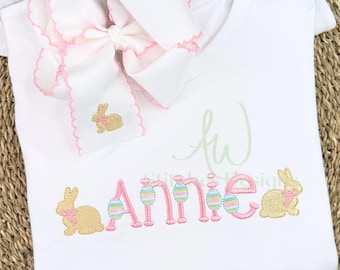 The Easter Egg Font - A Classic Satin Stitch Embroidery Font for machine embroidery -  1"- 2.5" upper and lowercase letters with BX