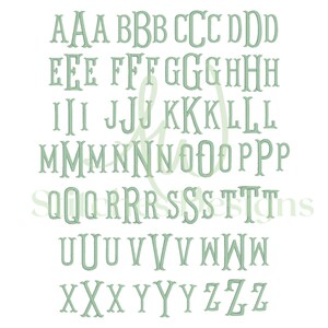 Fishtail Monogram Satin Stitch Font for Machine Embroidery Design File ...