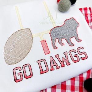 Bulldog Football Game Day Football sketch stitch machine embroidery design file