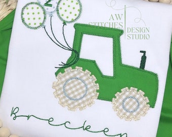 Traktor gård födelsedag applikation maskinbroderi designfil