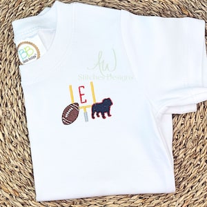 Bulldog Football Mini fill stitch machine embroidery mini design