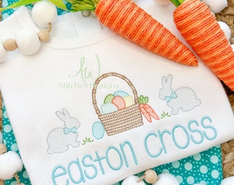 Osterhase Hase Trio Skizze leichter Füllstich Stickmusterdatei
