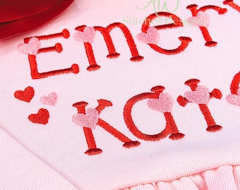 Heart mini fill stitch embroidery design file