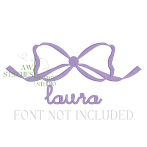 Heirloom bow vintage satin fill stitch machine embroidery design file