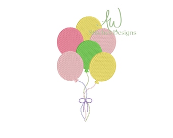 Balões com arco balões de aniversário pacote maior mini máquina de ponto de preenchimento bordado mini design
