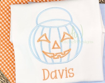 Halloween Trick or Treat bucket satin stitch machine embroidery design file