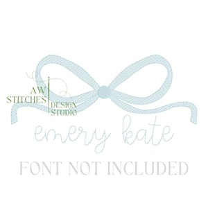 Heirloom bow vintage stitch sketch stitch quick stitch machine embroidery design file
