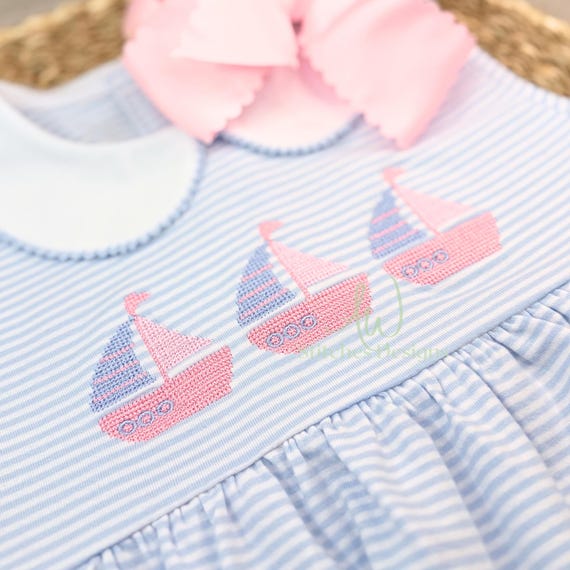 Mini Sailboat Trio Cross Stitch Embroidery Design | Nautical Cross Stitch Embroidery Design | Digital Download