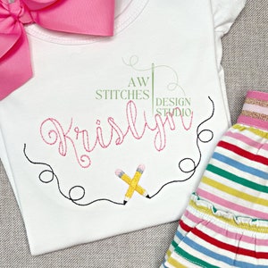 Back to school embroidery first day of school embroidery mini fill pencils monogram frame machine embroidery design
